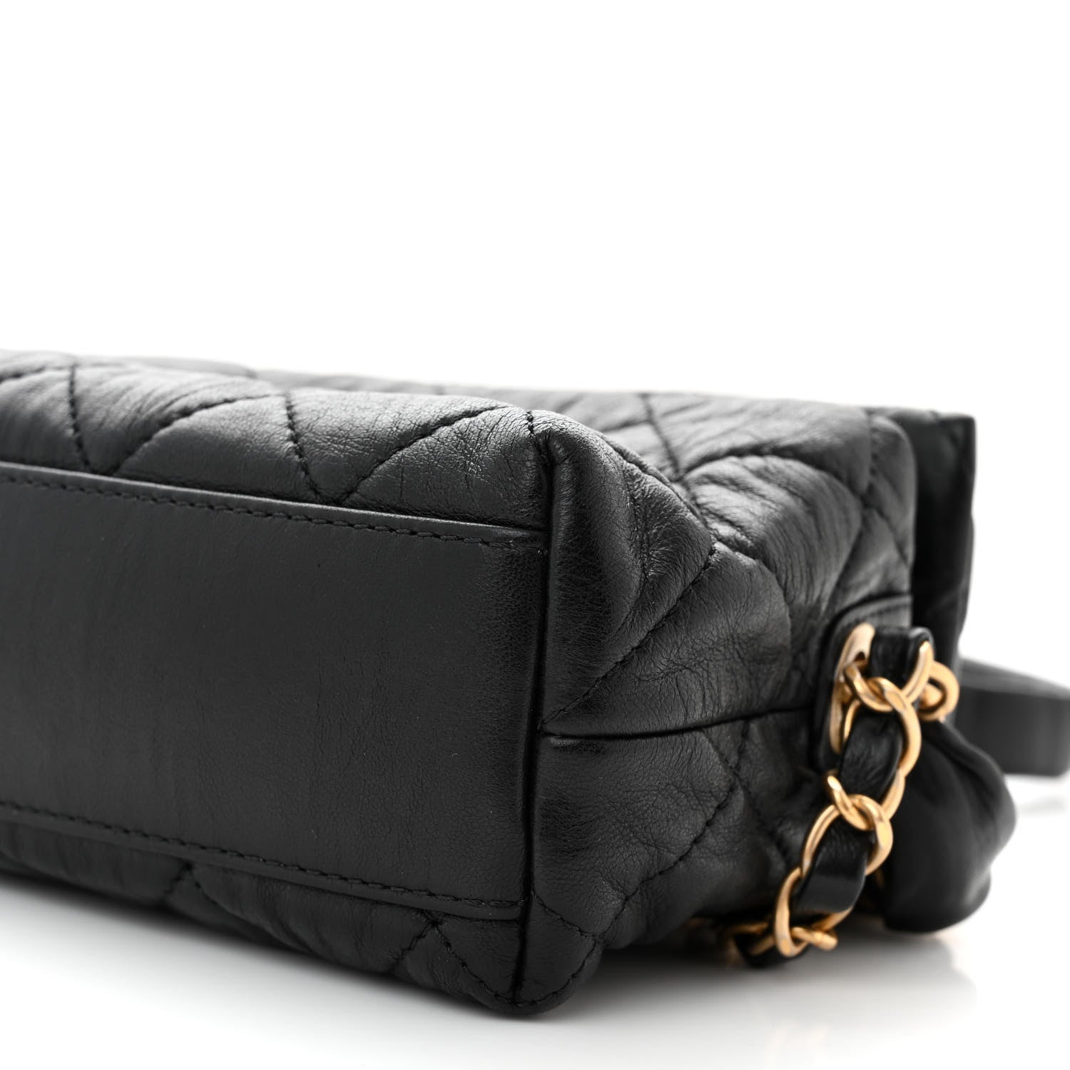 Chanel Crumpled Lambskin Quilted Small CC Links Shoulder Bag Black 10 of 11
