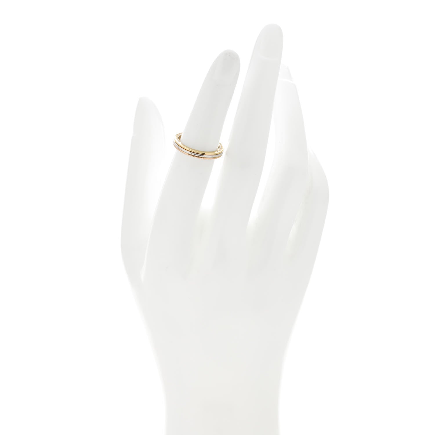 Cartier 18K Pink White Yellow Gold 2.8mm Trinity Wedding Band Ring 50 5.25 2 of 6