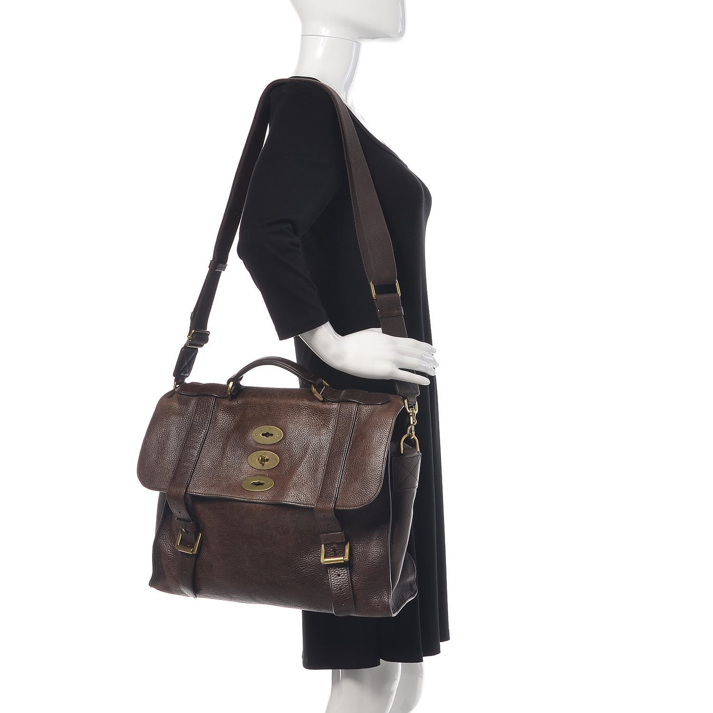 Natural Calfskin Ted Convertible Messenger Bag Brown