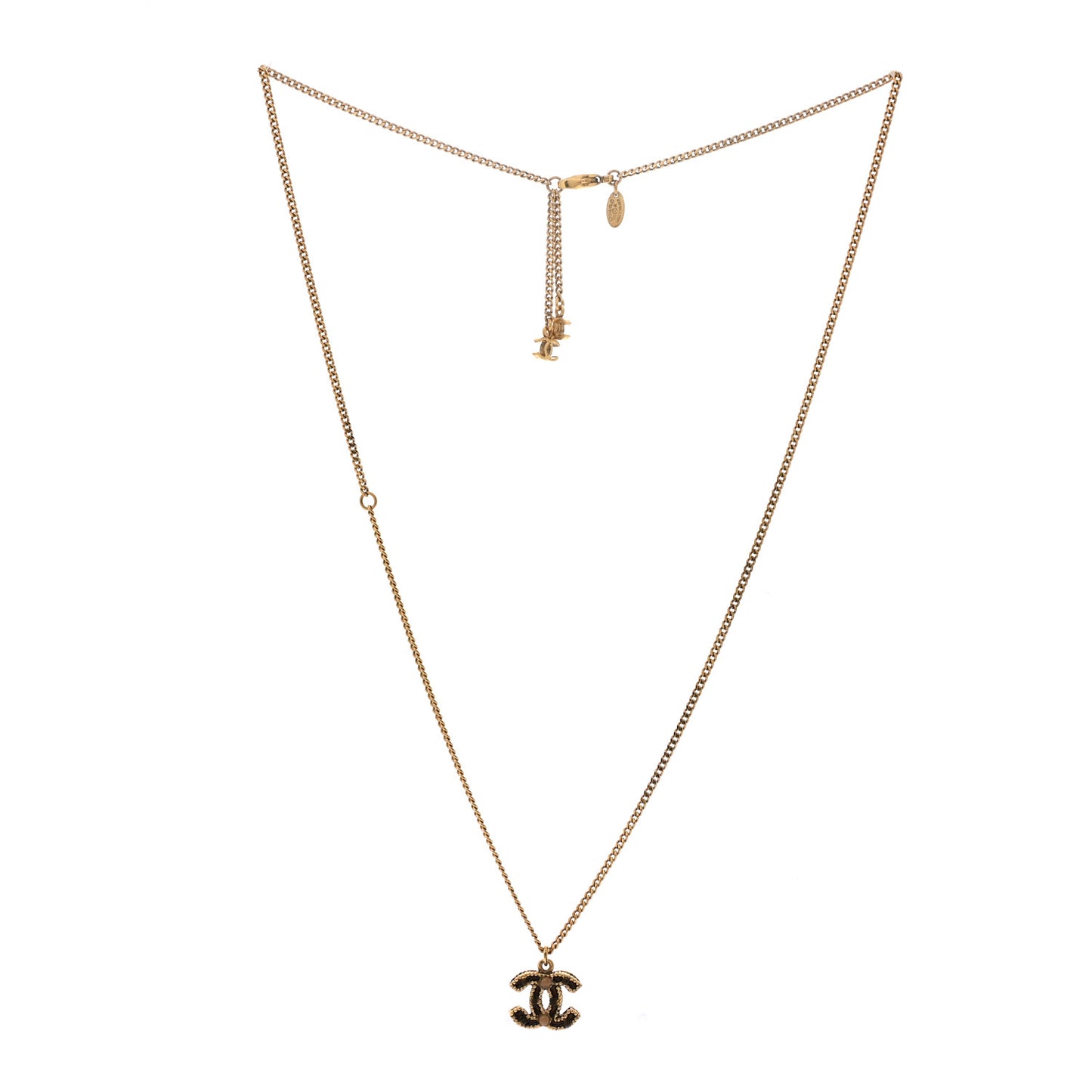 Resin CC Pendant Necklace Gold