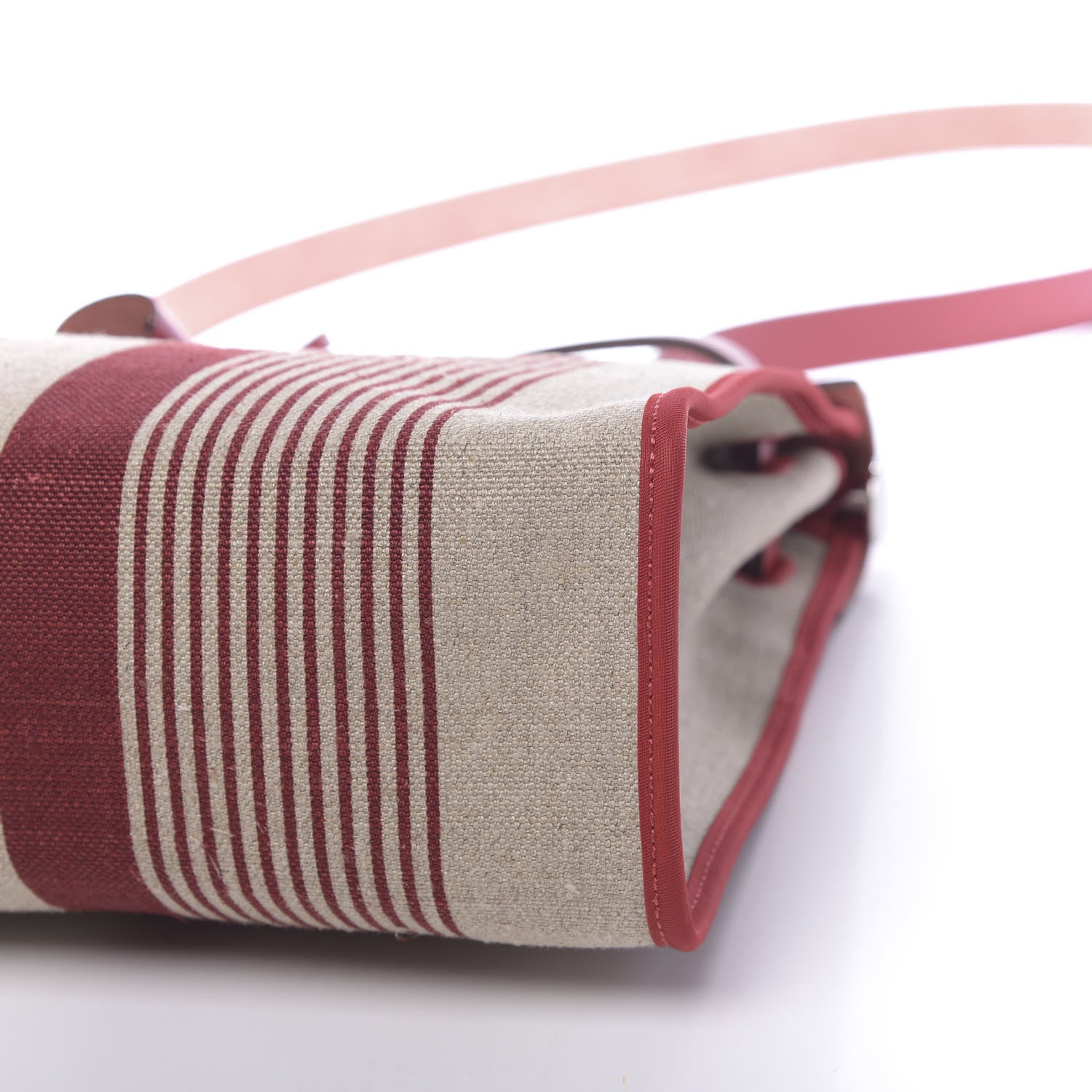 Hermes Vache Hunter Toile H Vibration Herbag Zip 31 PM Bordeaux Ficelle Rouge Piment 11 of 12