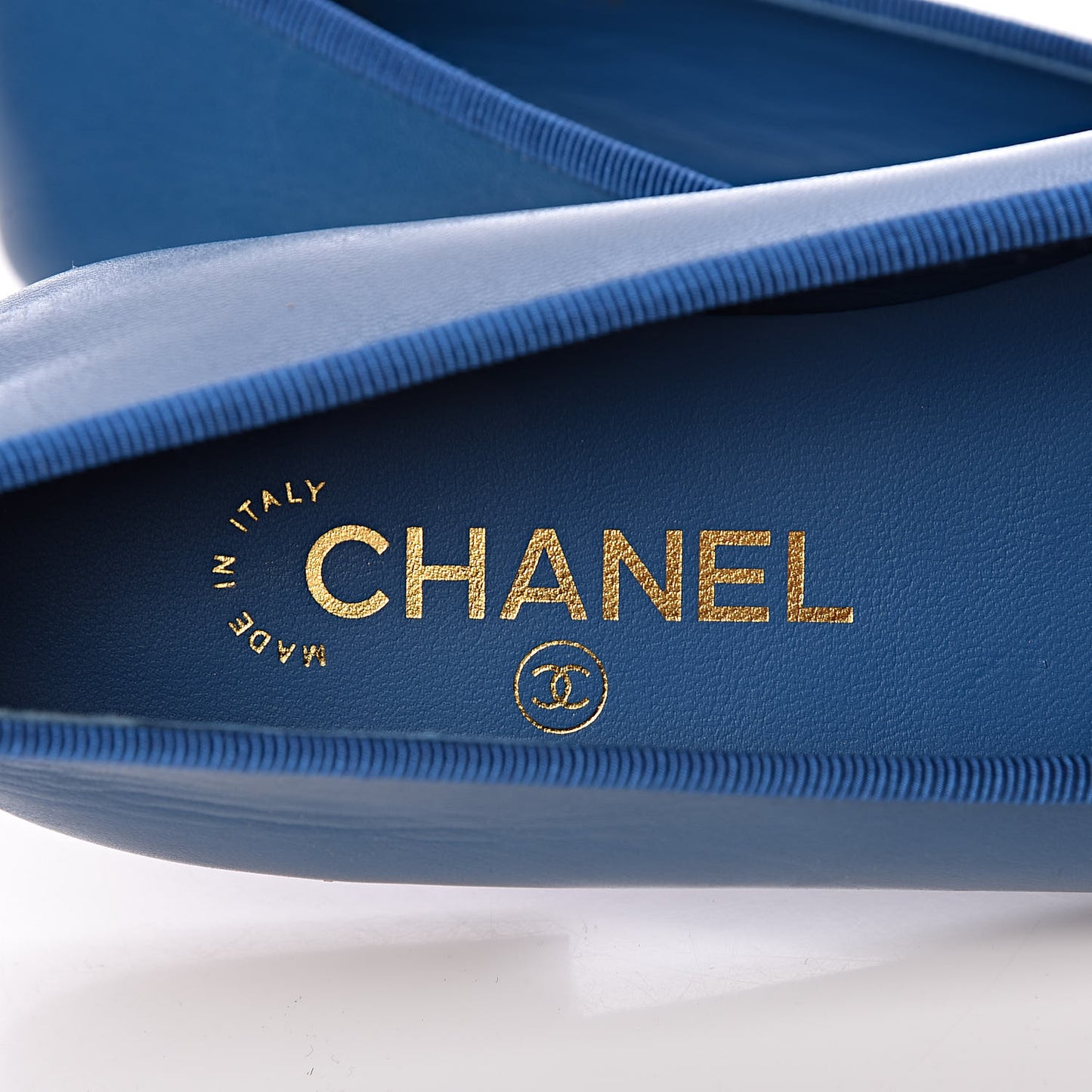 Goatskin Cap Toe CC Ballerina Flats 39 Blue