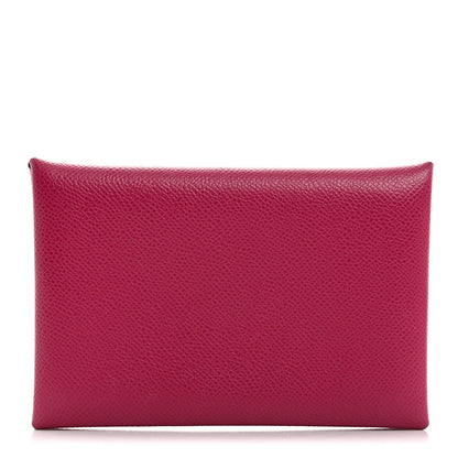 Hermes Epsom Calvi Card Case Rose Pourpre 1 of 8