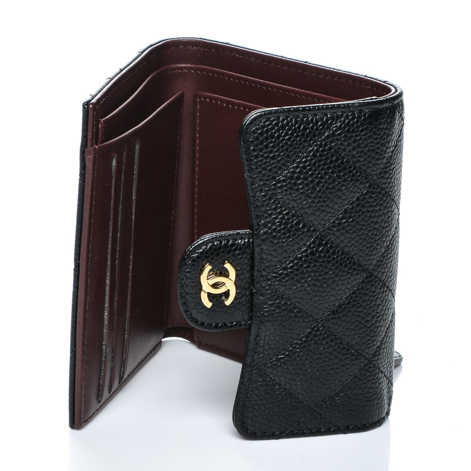 Chanel Caviar Quilted Compact Flap Wallet Black 5 of 10