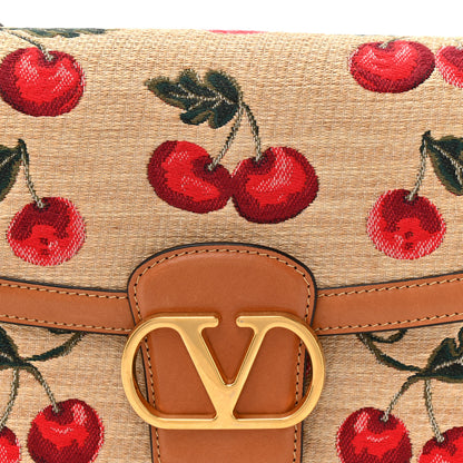 Valentino Garavani Jacquard Raffia Cherryfic 9to5 Shoulder Bag Natural Red 8 of 12