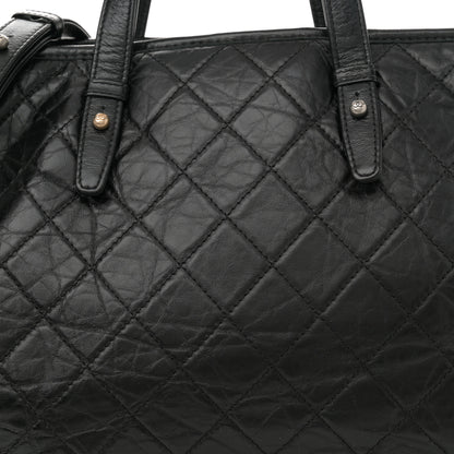 Chanel Aged Calfskin Quilted Large Gabrielle Shopping Tote Black 8 of 15