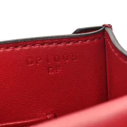 Hermes Tadelakt Mini Verrou Chaine Bag Rouge De Coeur 7 of 10