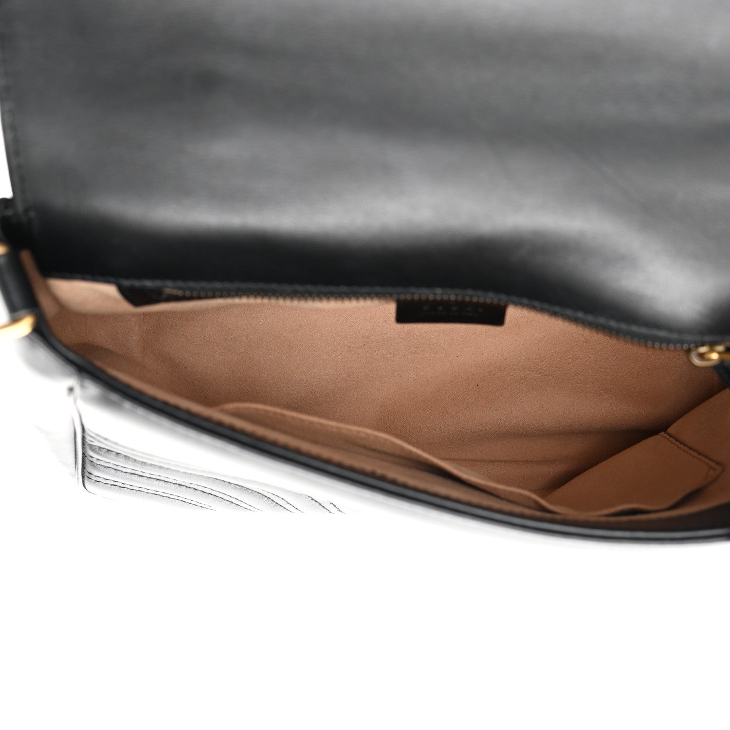 Gucci Calfskin Matelasse Small GG Marmont Top Handle Shoulder Bag Black 5 of 16