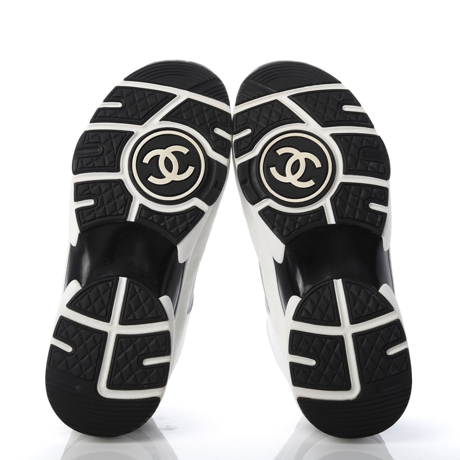Chanel Calfskin Fabric Sneakers 37 White Silver Fluo Pink 5 of 9
