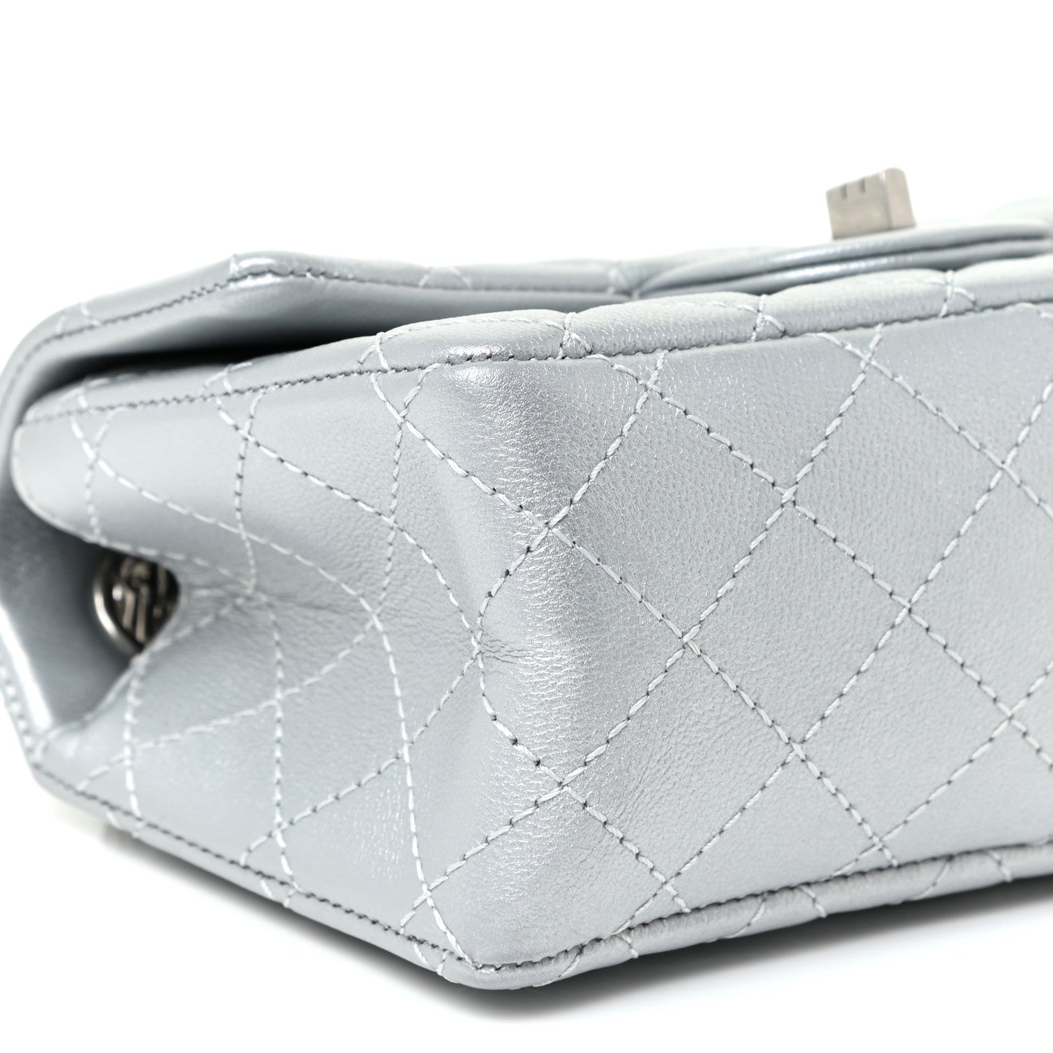 Chanel Metallic Grained Calfskin Quilted 2.55 Reissue Mini Flap Silver 9 of 11