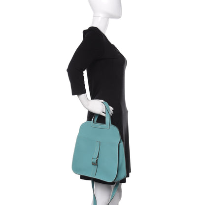 Hermes Taurillon Clemence Halzan 31 GM Bleu Jean 4 of 14