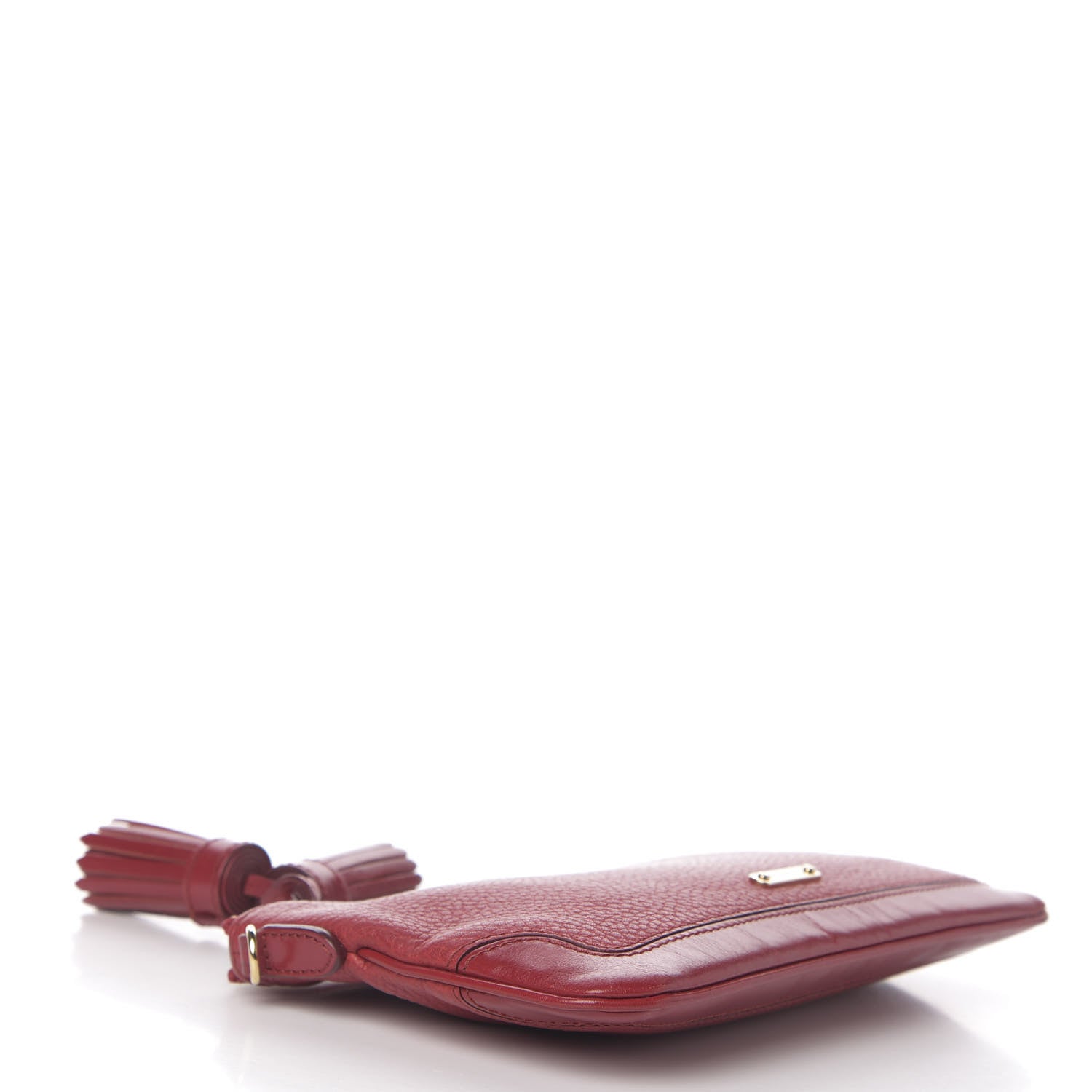 Burberry Signature Grain Calfskin Tassel Peyton Crossbody Clutch Bag Red 3 of 10