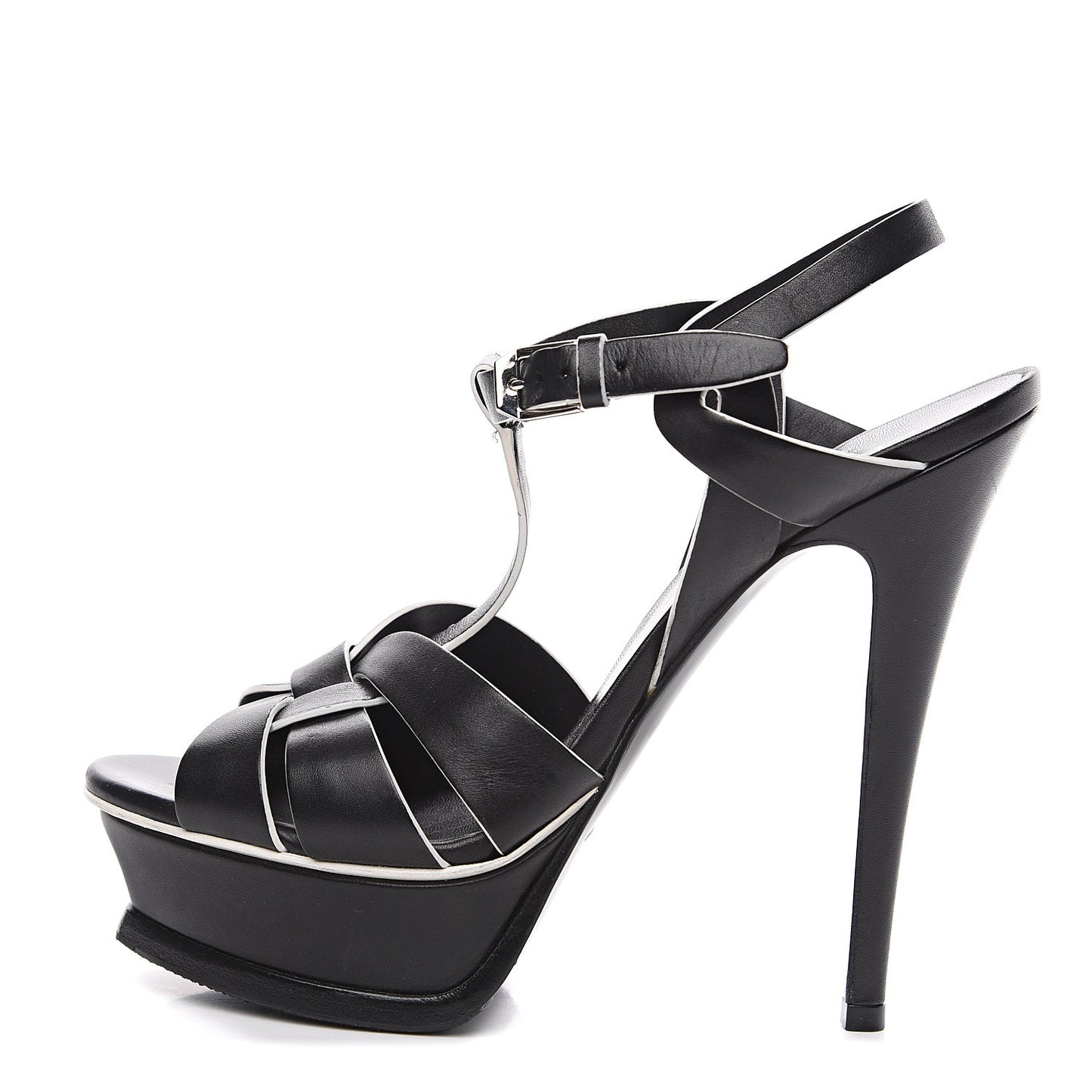 Calfskin Tribute 105 Platform Sandals 37.5 Black