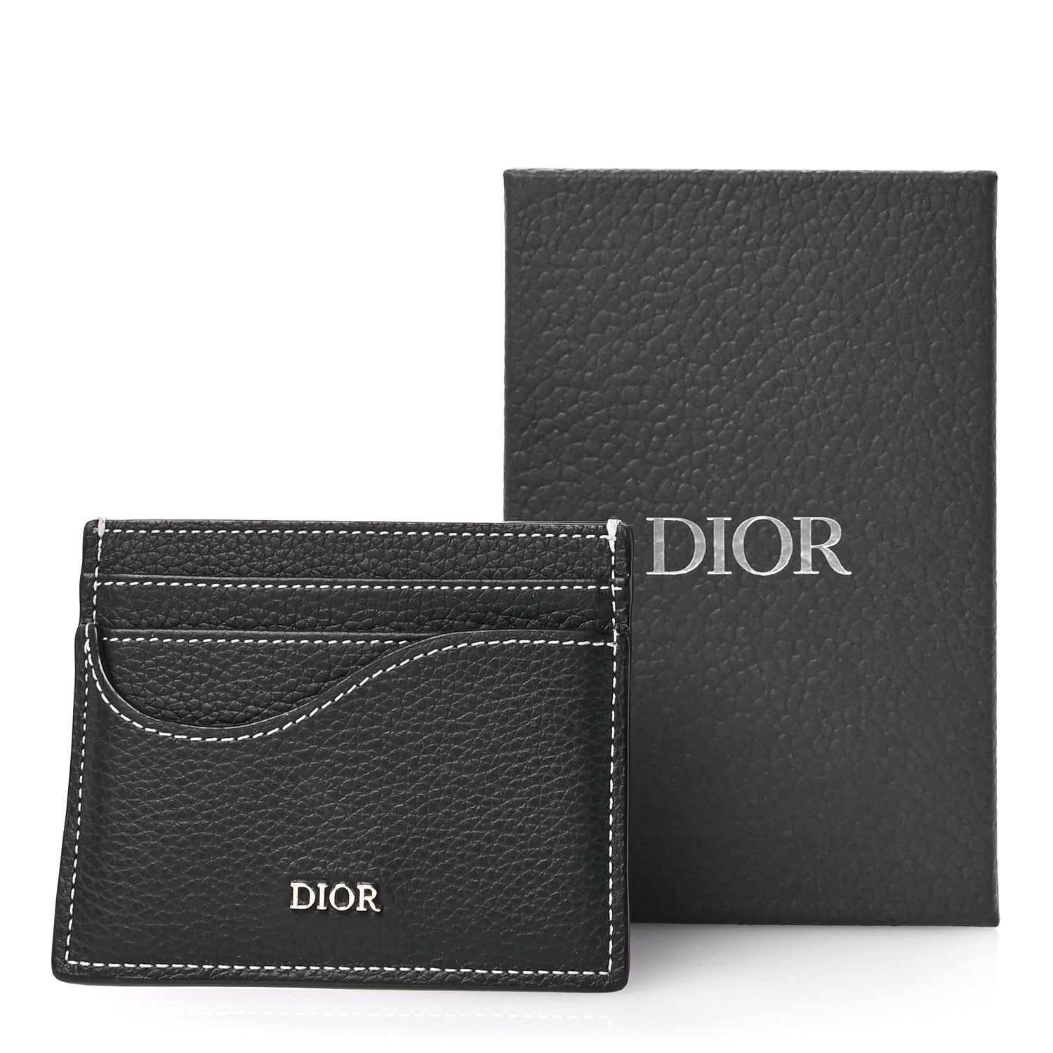 Christian Dior Grained Calfskin Saddle Card Holder Black 9 of 9