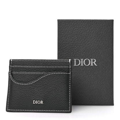 Christian Dior Grained Calfskin Saddle Card Holder Black 9 of 9