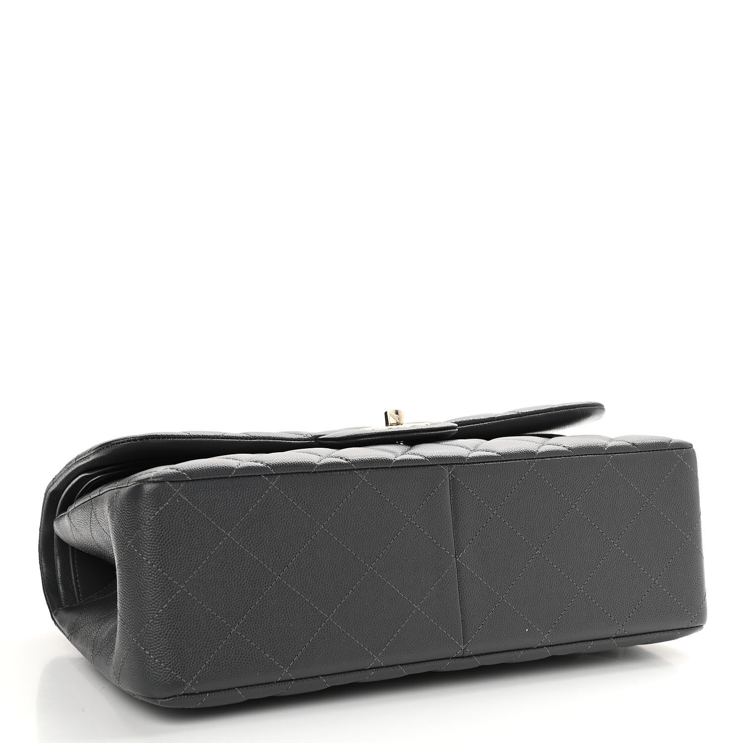 Chanel Caviar Quilted Jumbo Double Flap Dark Grey 4 of 11