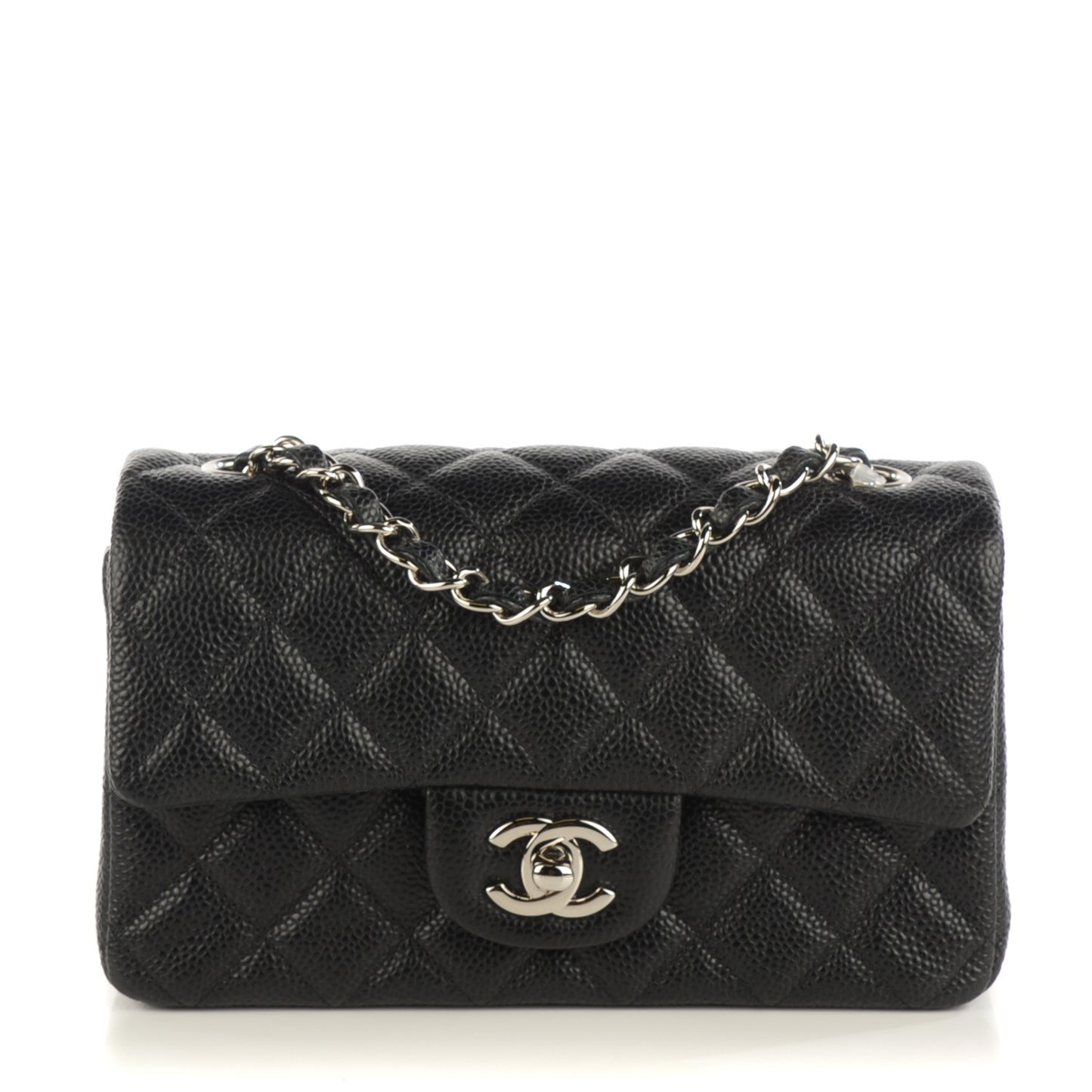 Caviar Quilted Mini Rectangular Flap Black