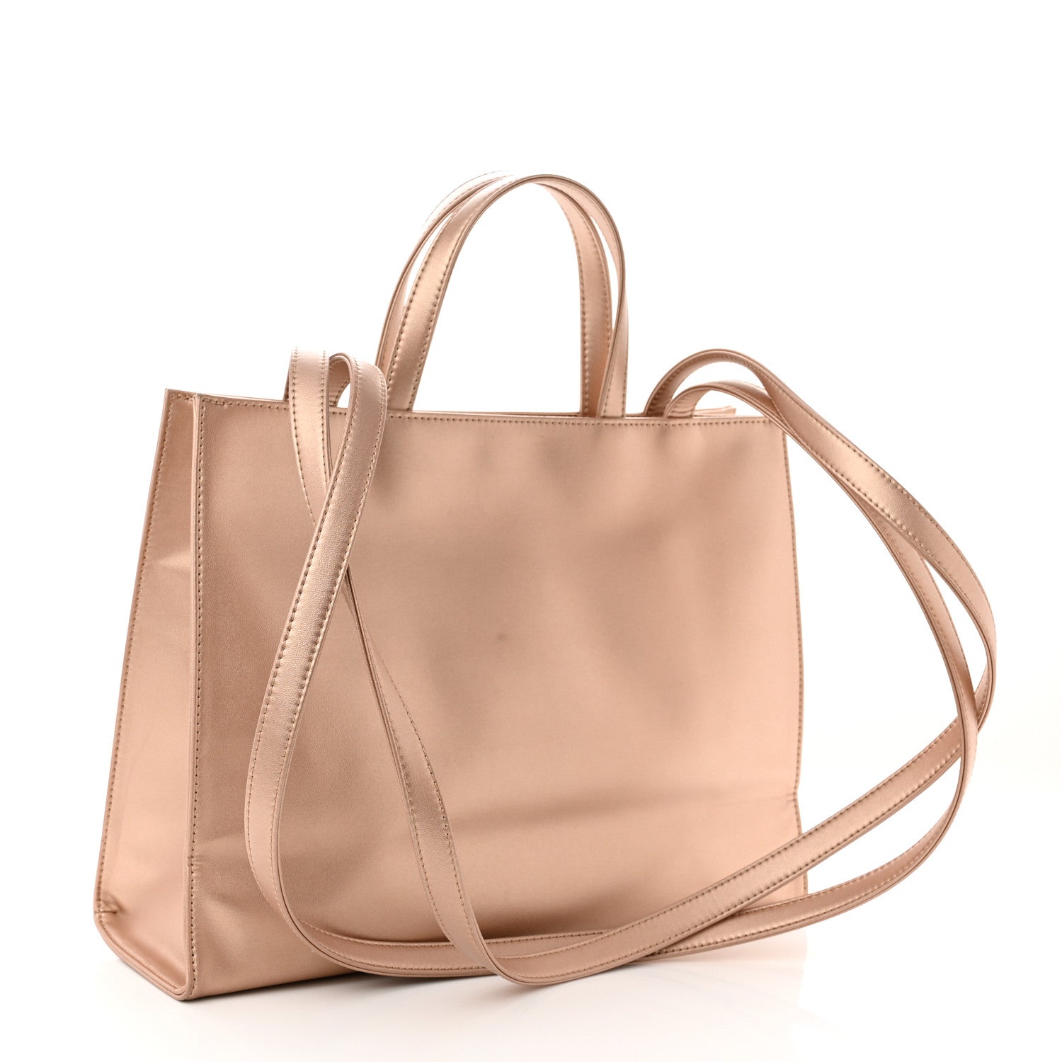Telfar Metallic Vegan Leather Medium Shopping Bag Copper 3 of 11