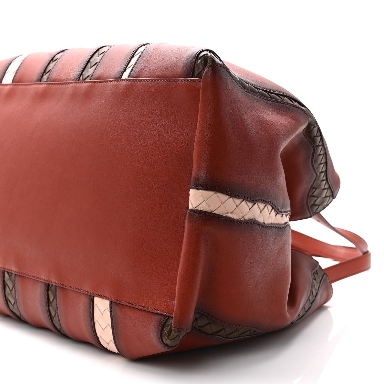 Bottega Veneta Calfskin Nappa Intrecciato Tote Brique Flamingo Truffle 8 of 11