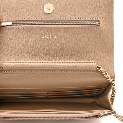 Chanel Caviar Quilted Wallet On Chain WOC Dark Beige 5 of 12