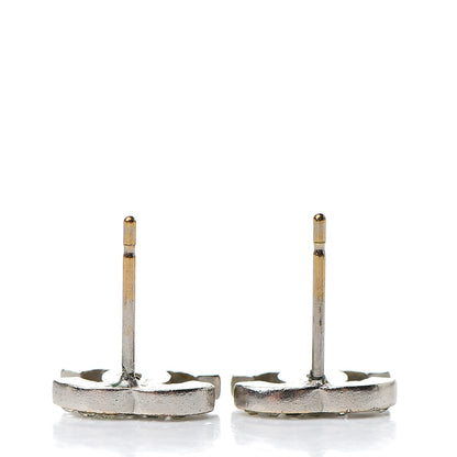 Chanel Crystal Timeless CC Earrings Silver 4 of 6