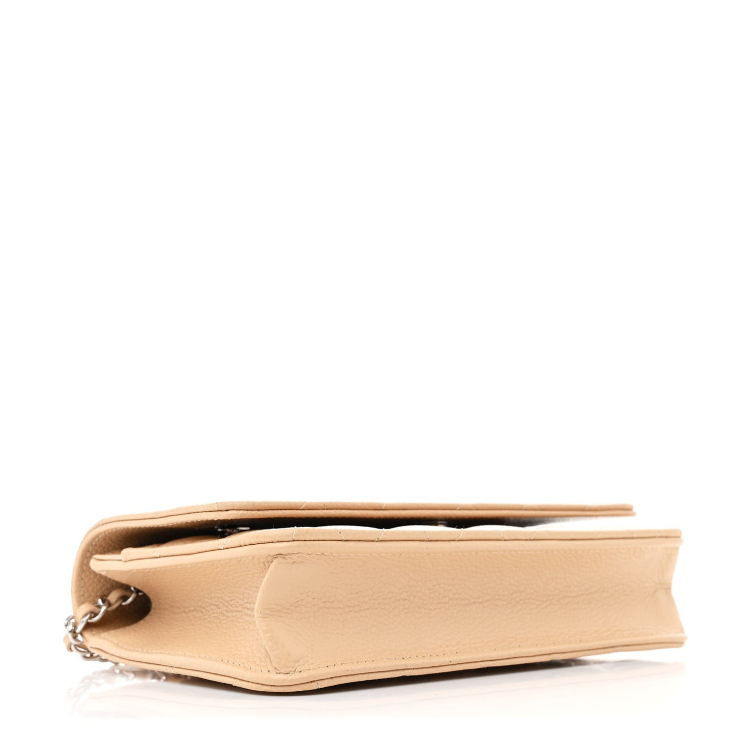 Caviar Quilted Wallet On Chain WOC Beige