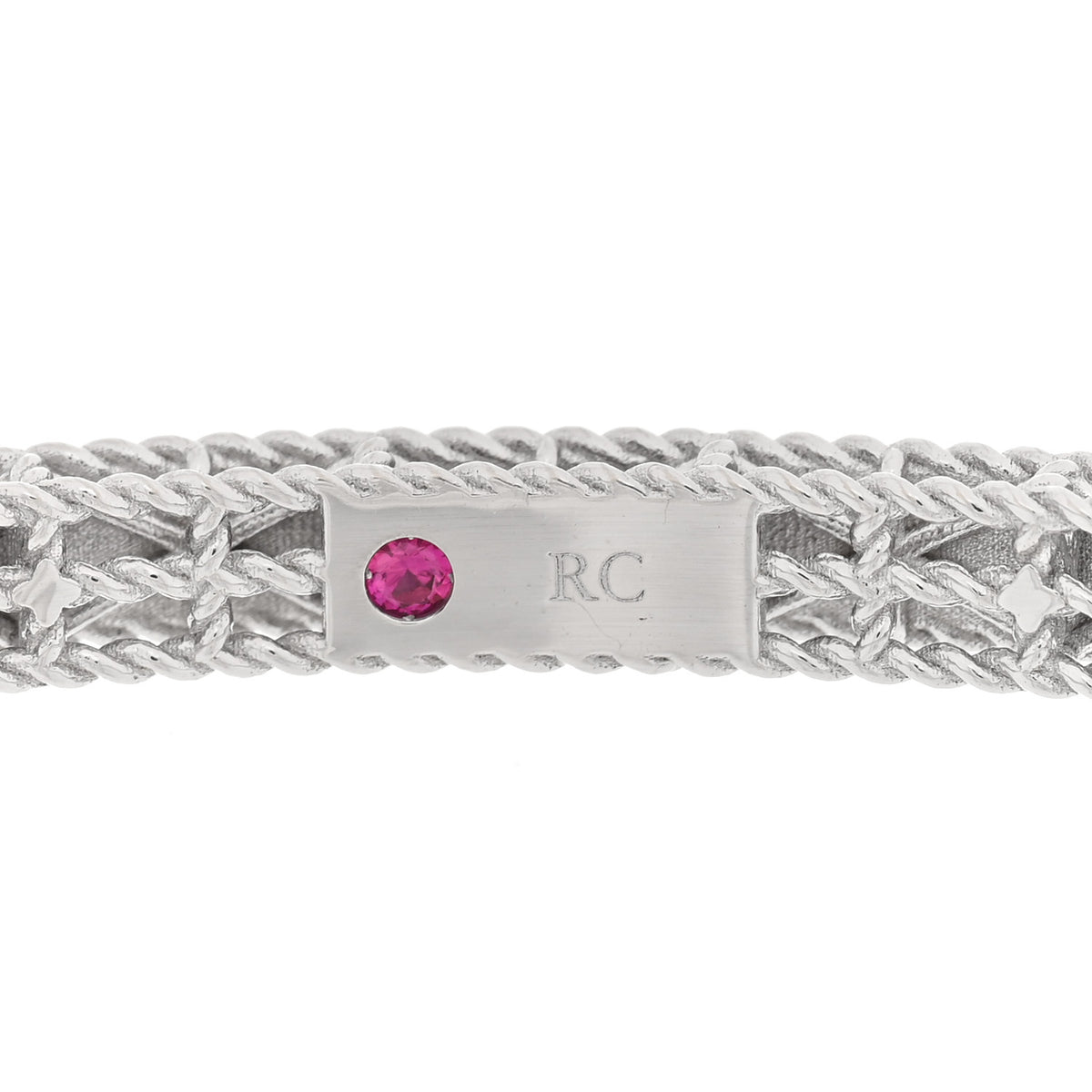 Roberto Coin 18K White Gold Diamond Symphony Princess Oval Bangle Bracelet 3 of 4