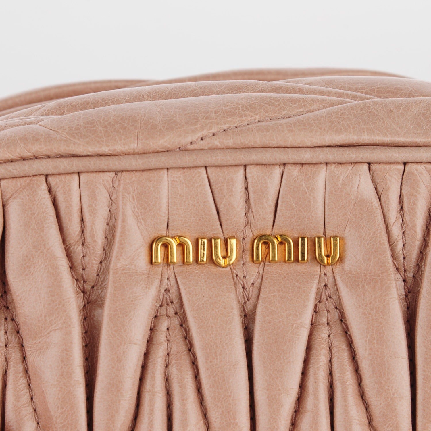 Miu Miu Leather Matelasse Lux Crossbody Cipria 6 of 10