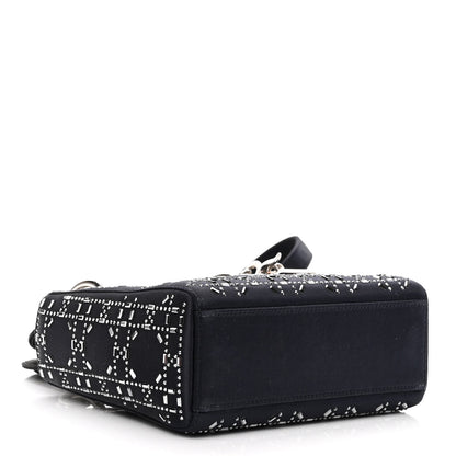 Christian Dior Satin Crystal Cannage Mini Lady Dior Navy 4 of 10