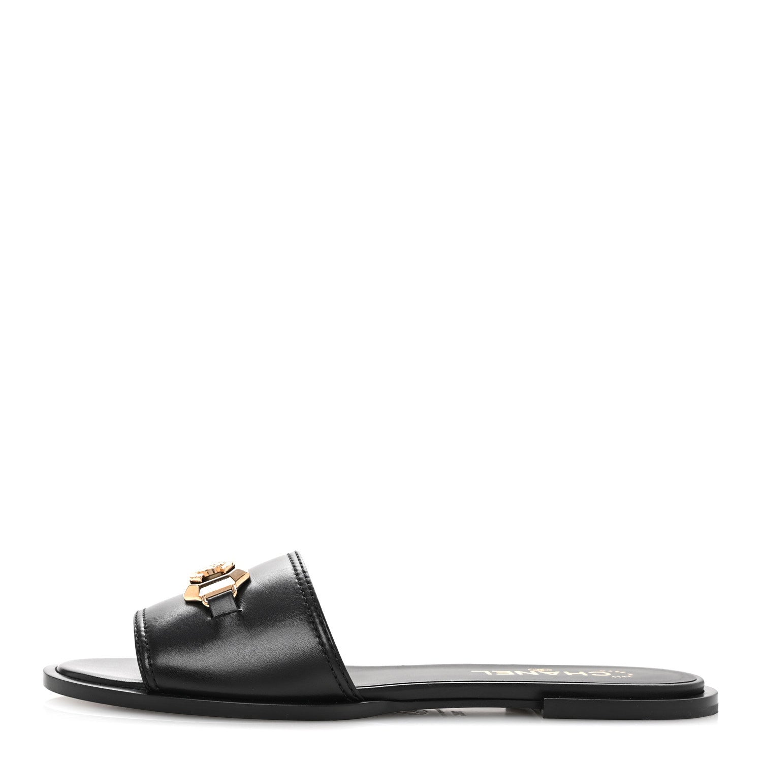 Chanel Shiny Calfskin CC Mules 39.5 Black 1 of 11