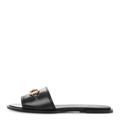 Chanel Shiny Calfskin CC Mules 39.5 Black 1 of 11