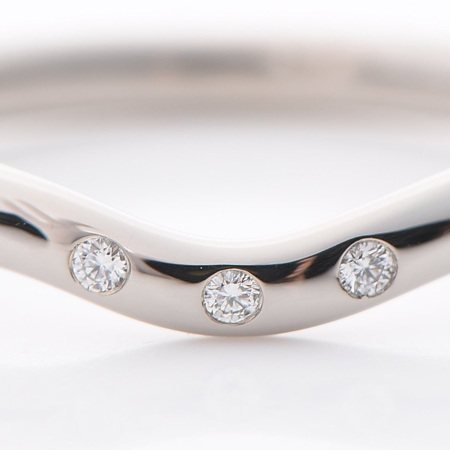 18K White Gold Diamond Elsa Peretti Wedding Band Ring 49 5