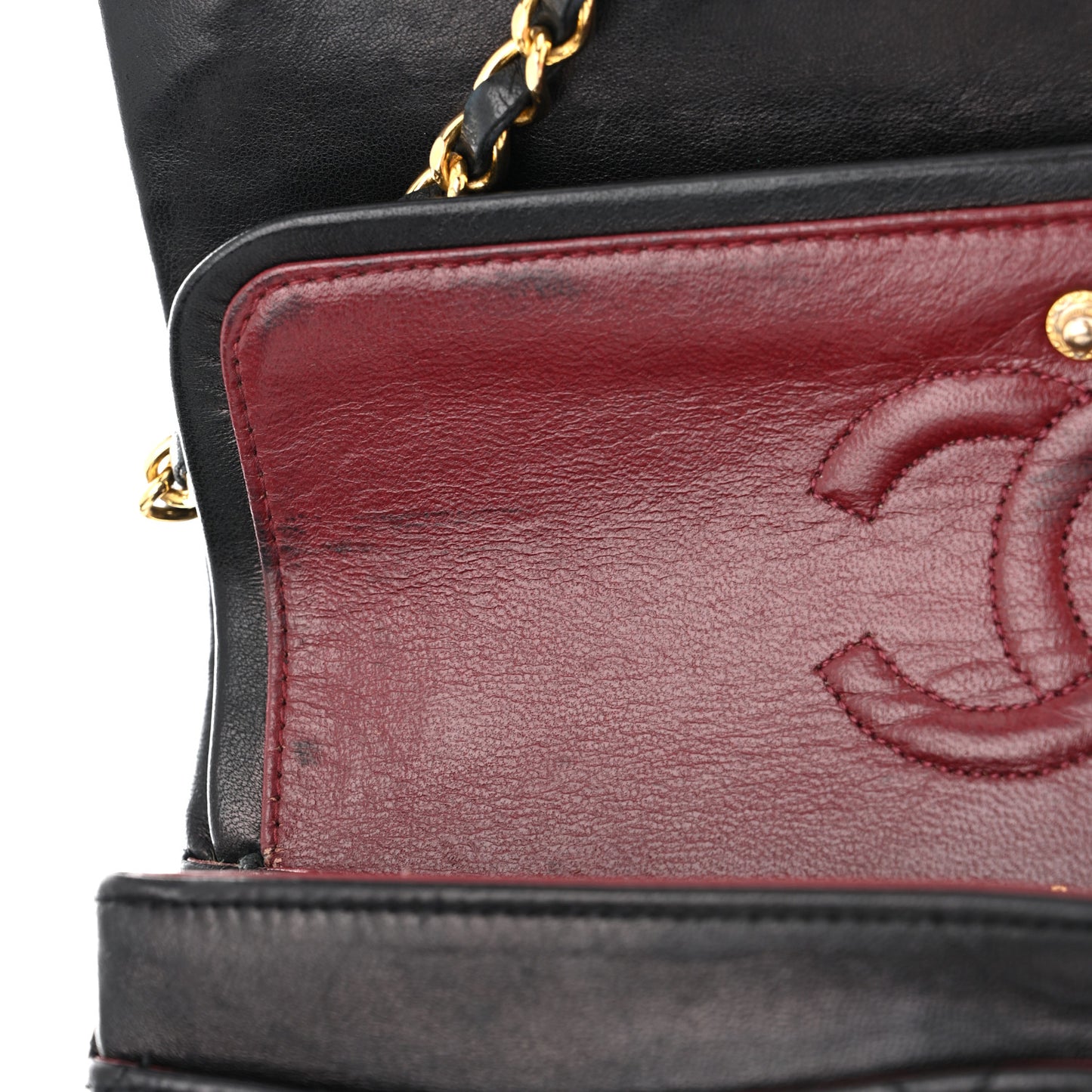 Lambskin Quilted Small Double Flap Black