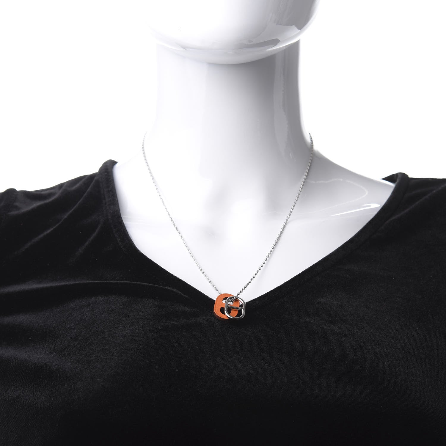 Hermes Swift O'Maillon Pendant Necklace Orange 2 of 6