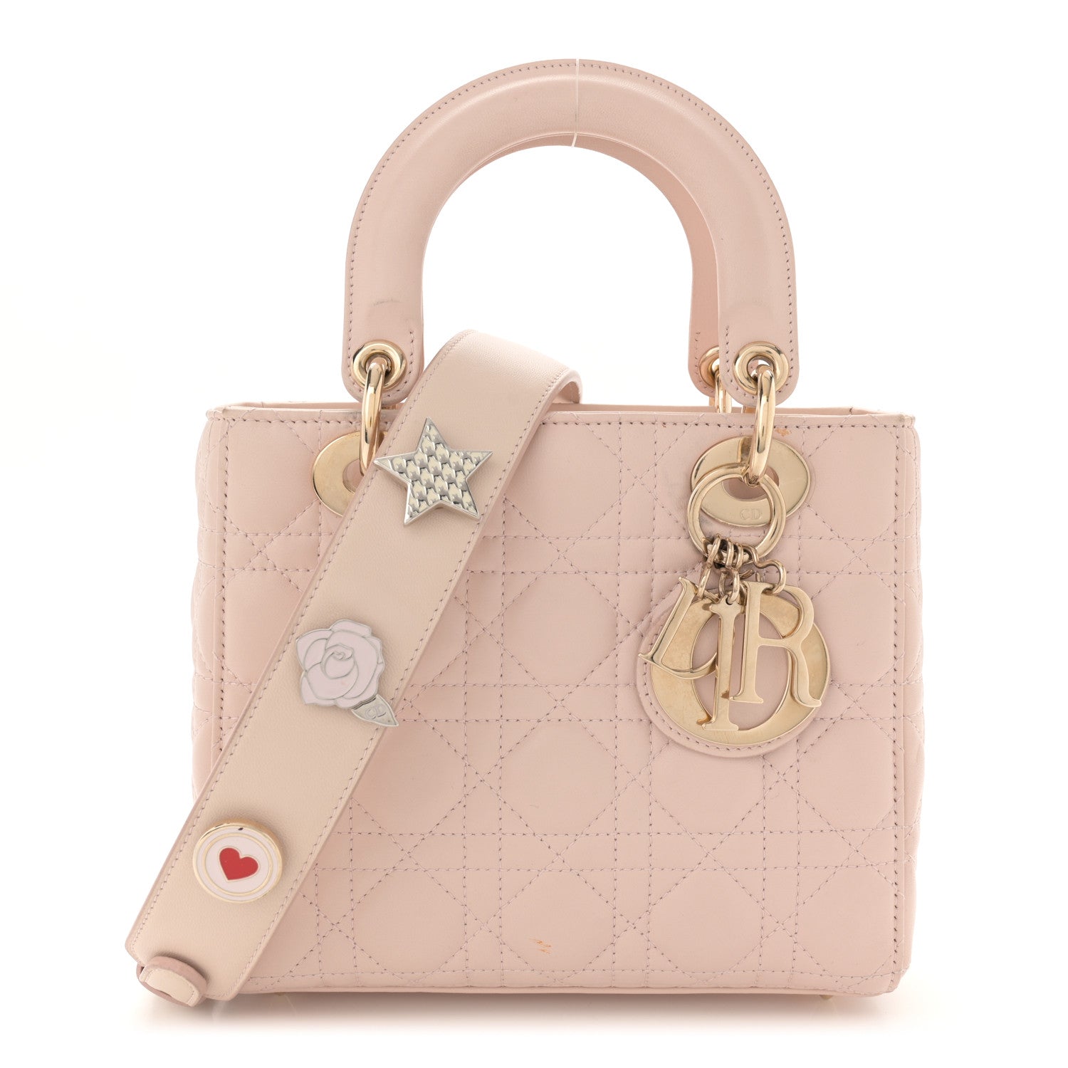 Christian Dior Lambskin Cannage Small Lucky Badges My Lady Dior Light Pink 1 of 17