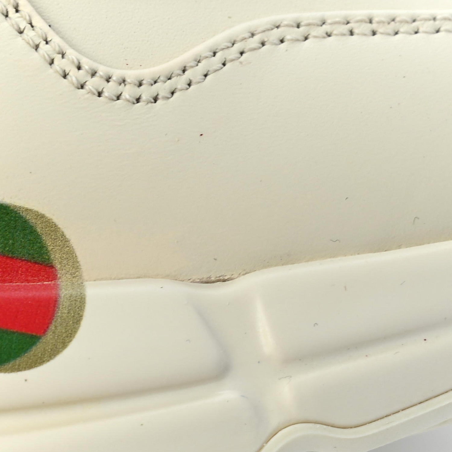 Gucci Calfskin Logo Womens Rhyton Sneakers 37 Ivory 11 of 11