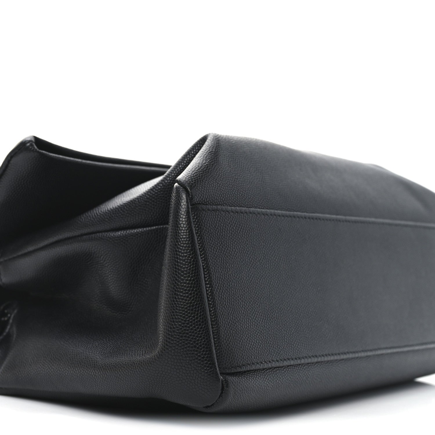 Saint Laurent Grain De Poudre Medium West Hollywood Monogram Fold-Over Black 9 of 10