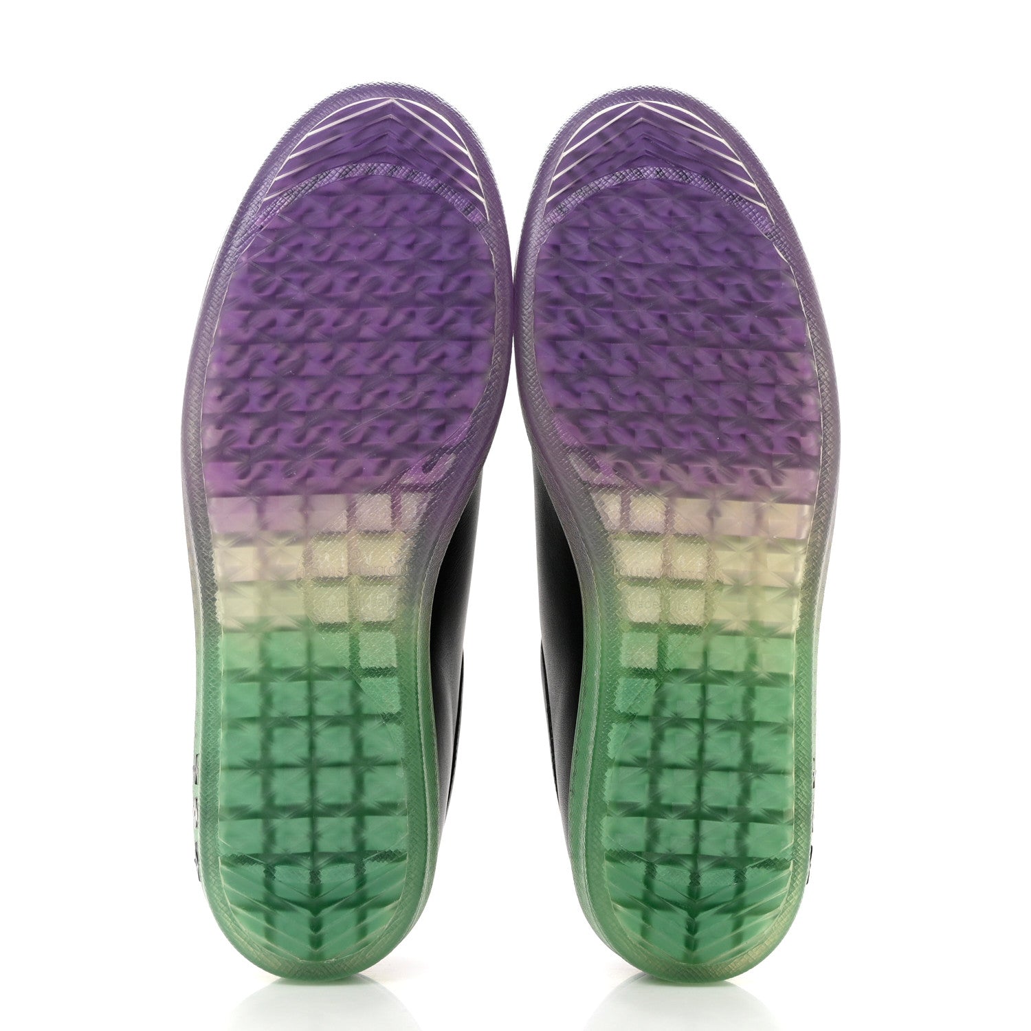 Louis Vuitton Calfskin Luxembourg Samothrace Sneakers 9 Black Purple Green 5 of 8