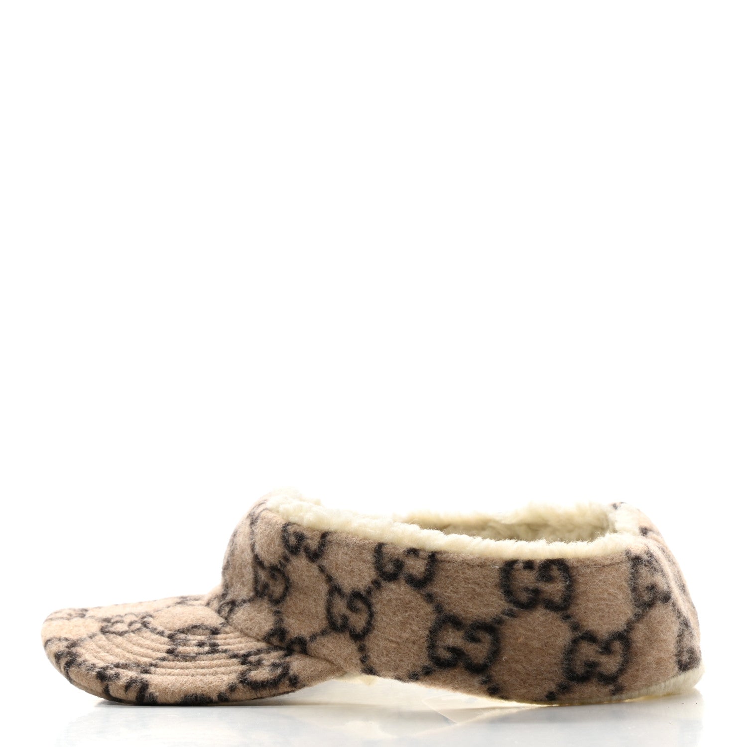 Gucci Covered Wool GG Monogram Visor Beige Ebony 4 of 12