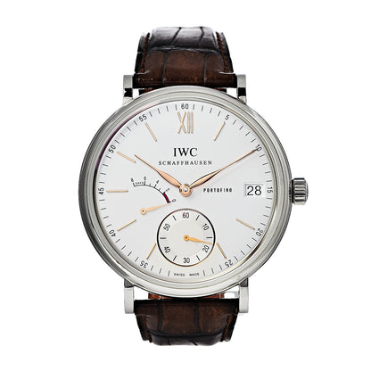 IWC Stainless Steel 18K Rose Gold Alligator 45mm Portofino Manual Winding Watch IW510103 1 of 9