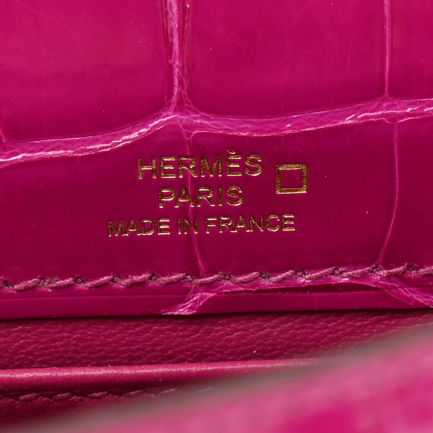 Hermes Shiny Alligator Kelly Pochette Rose Scheherazade 6 of 14
