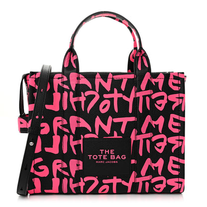 Marc Jacobs X STEPHEN SPROUSE Grained Calfskin Medium The Tote Bag Pink 1 of 10