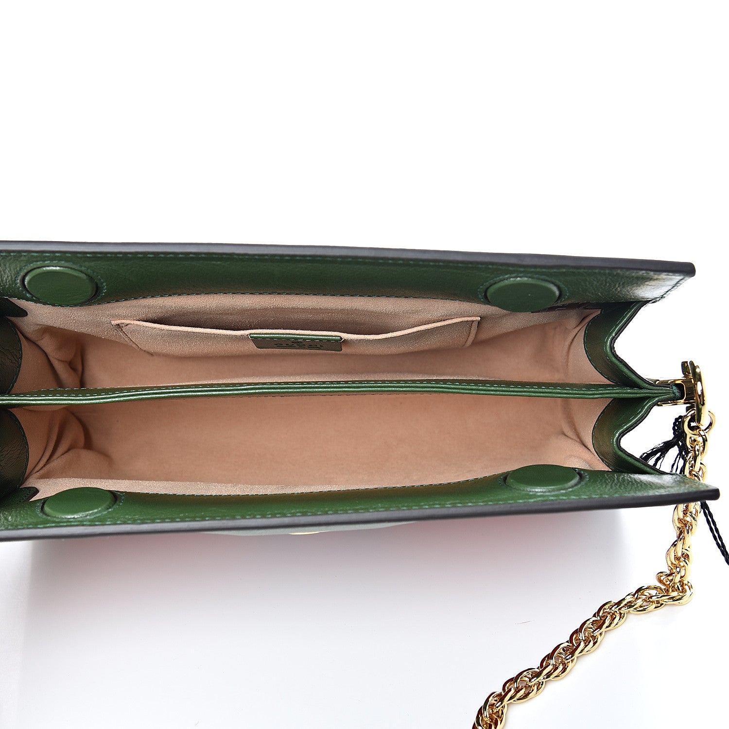 Gucci Suede Calfskin GG Web Small Ophidia Chain Shoulder Bag Brown Red Green 4 of 10