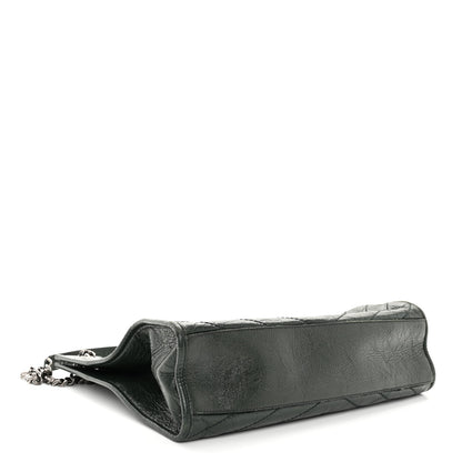 Saint Laurent Crinkled Calfskin Matelasse Monogram Medium Niki Shopper Tote New Vert 4 of 11