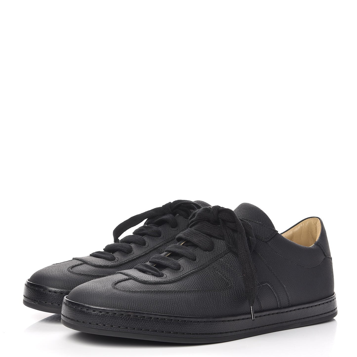 Matte Epsom Calfskin Mens Olympic Sneakers 43 Black