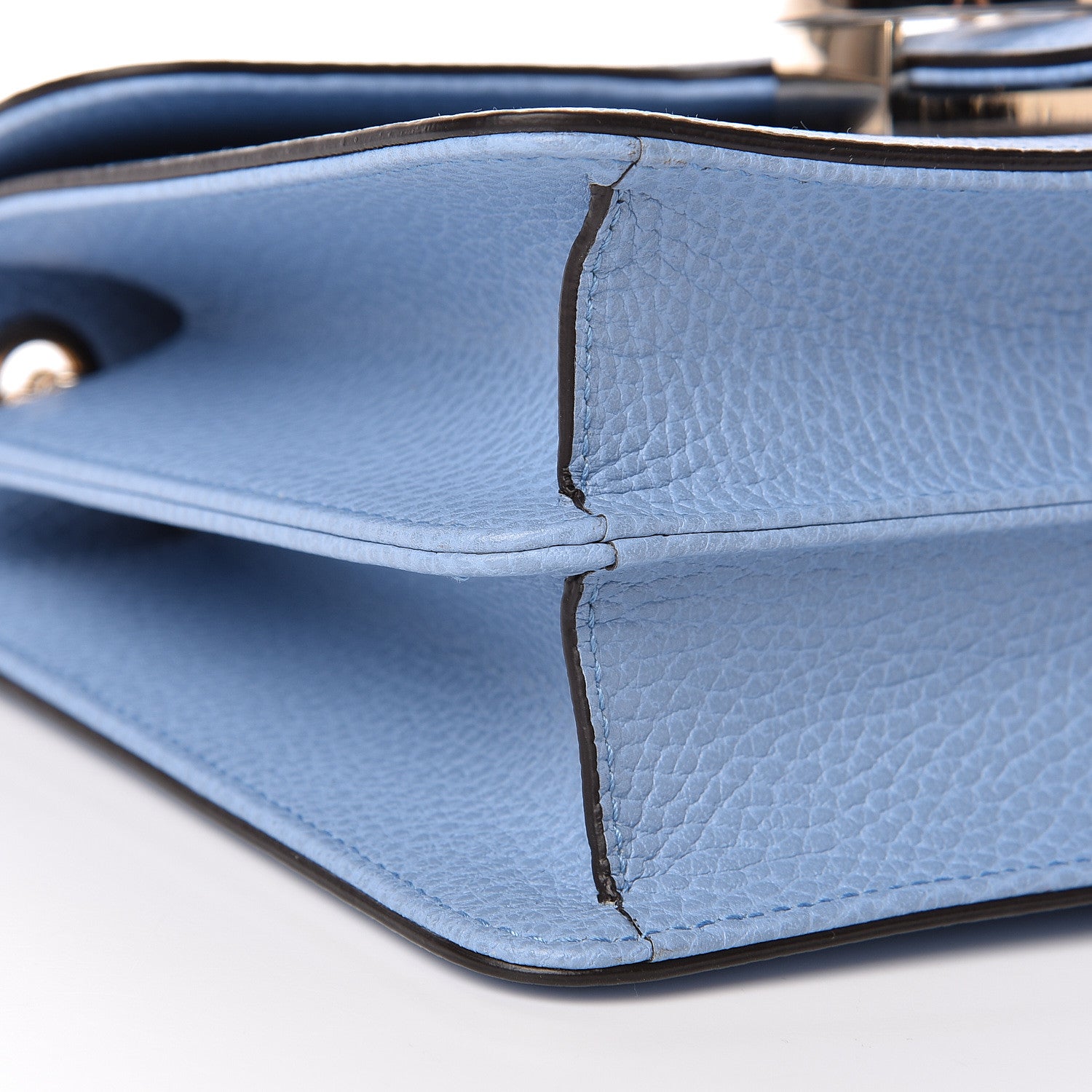 Gucci Dollar Calfskin Small Interlocking G Shoulder Bag Mineral Blue 9 of 10