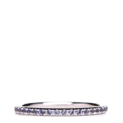 Tiffany 18K White Gold Iolite Metro Ring 47 4.25 1 of 7
