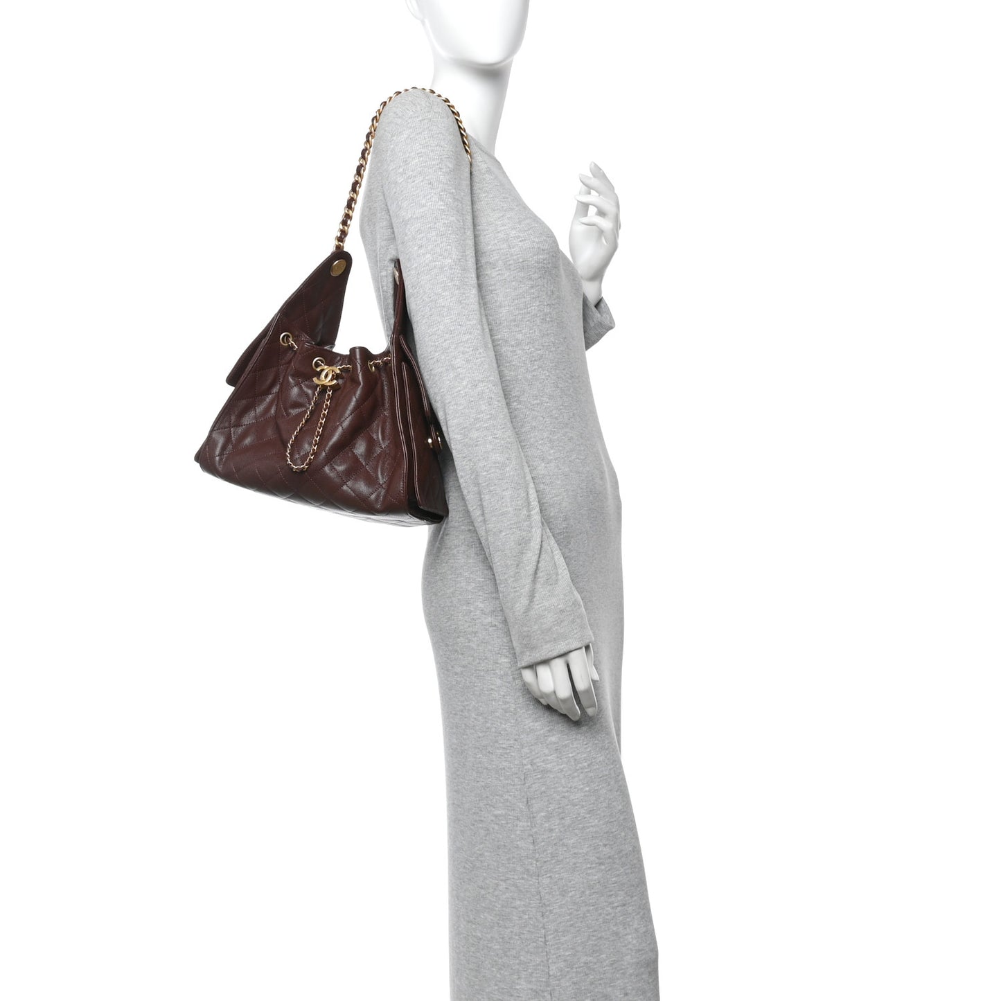 Caviar Quilted Small Chanel 25 Handbag Burgundy