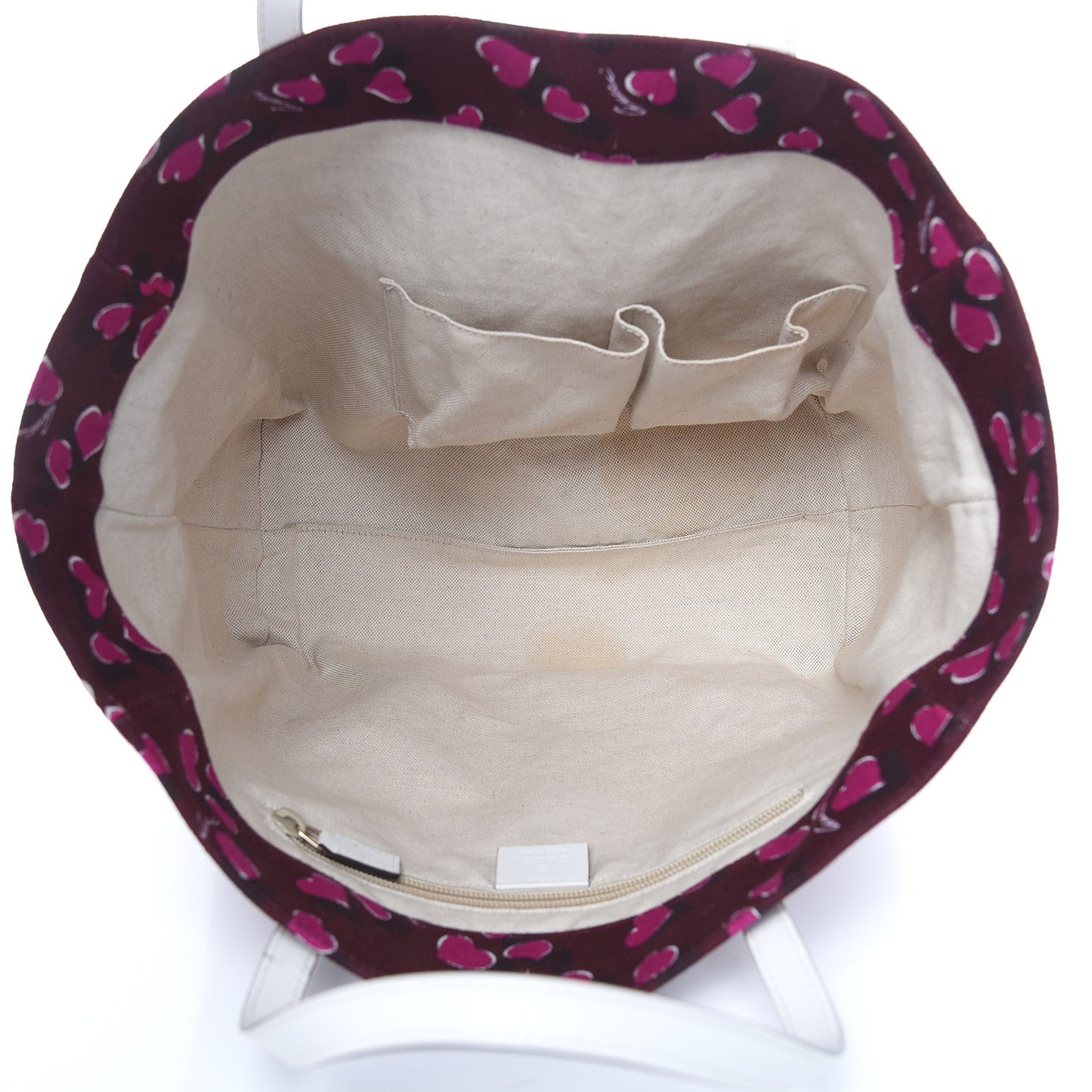 Canvas Heartbeat Print Medium Tote New Wine