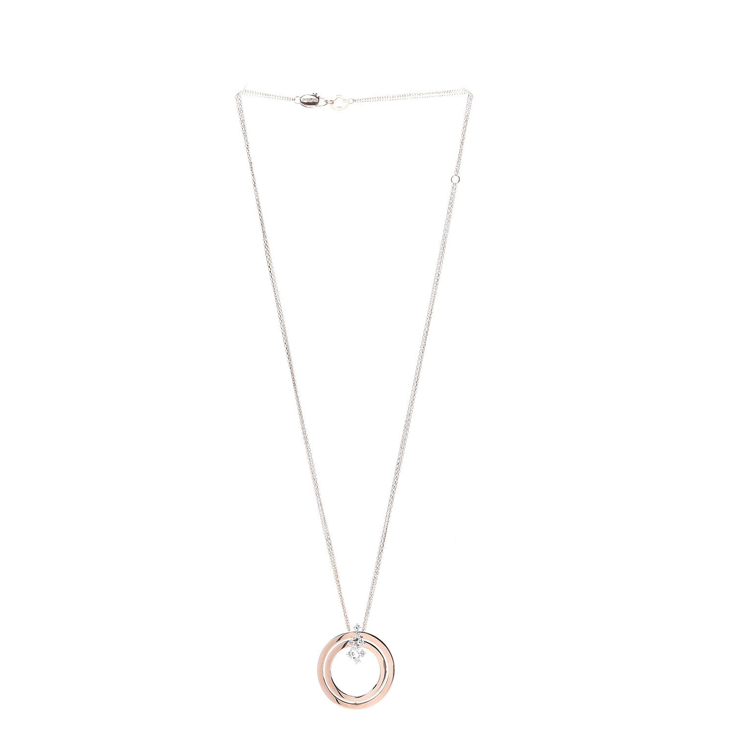 18K Pink Gold Diamond Sophia Loren Pendant Necklace